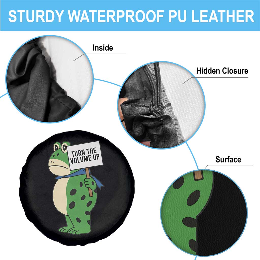 Turn The Volume Up Spare Tire Cover Resist Frog Portland Protest - Wonder Print Shop