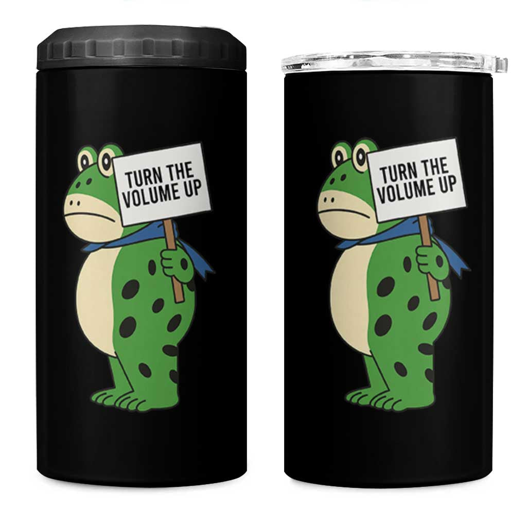 Turn The Volume Up 4 in 1 Can Cooler Tumbler Resist Frog Portland Protest - Wonder Print Shop