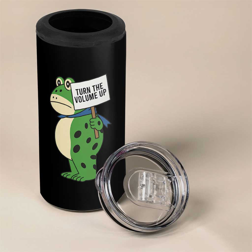 Turn The Volume Up 4 in 1 Can Cooler Tumbler Resist Frog Portland Protest - Wonder Print Shop