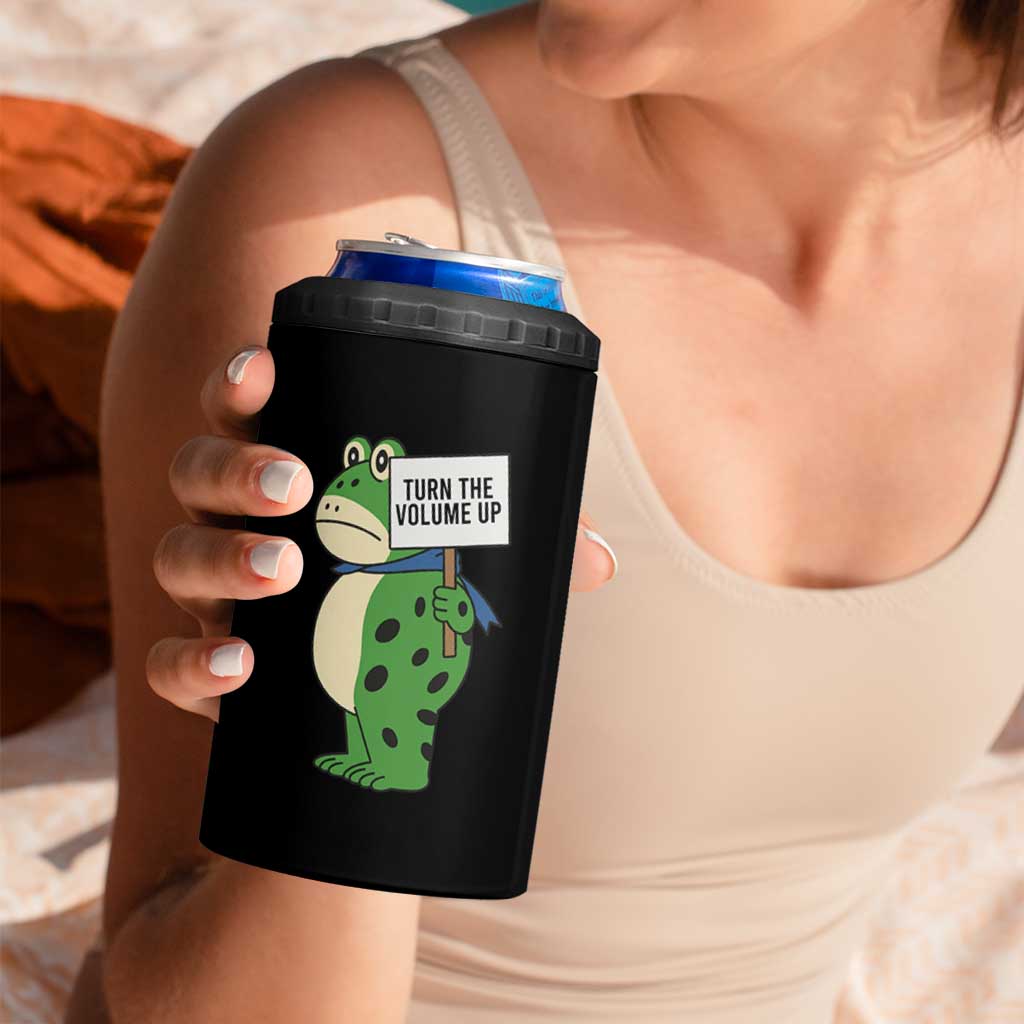 Turn The Volume Up 4 in 1 Can Cooler Tumbler Resist Frog Portland Protest - Wonder Print Shop