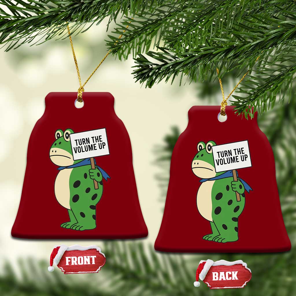Turn The Volume Up Ceramic Ornament Resist Frog Portland Protest - Wonder Print Shop
