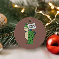 Turn The Volume Up Ceramic Ornament Resist Frog Portland Protest - Wonder Print Shop