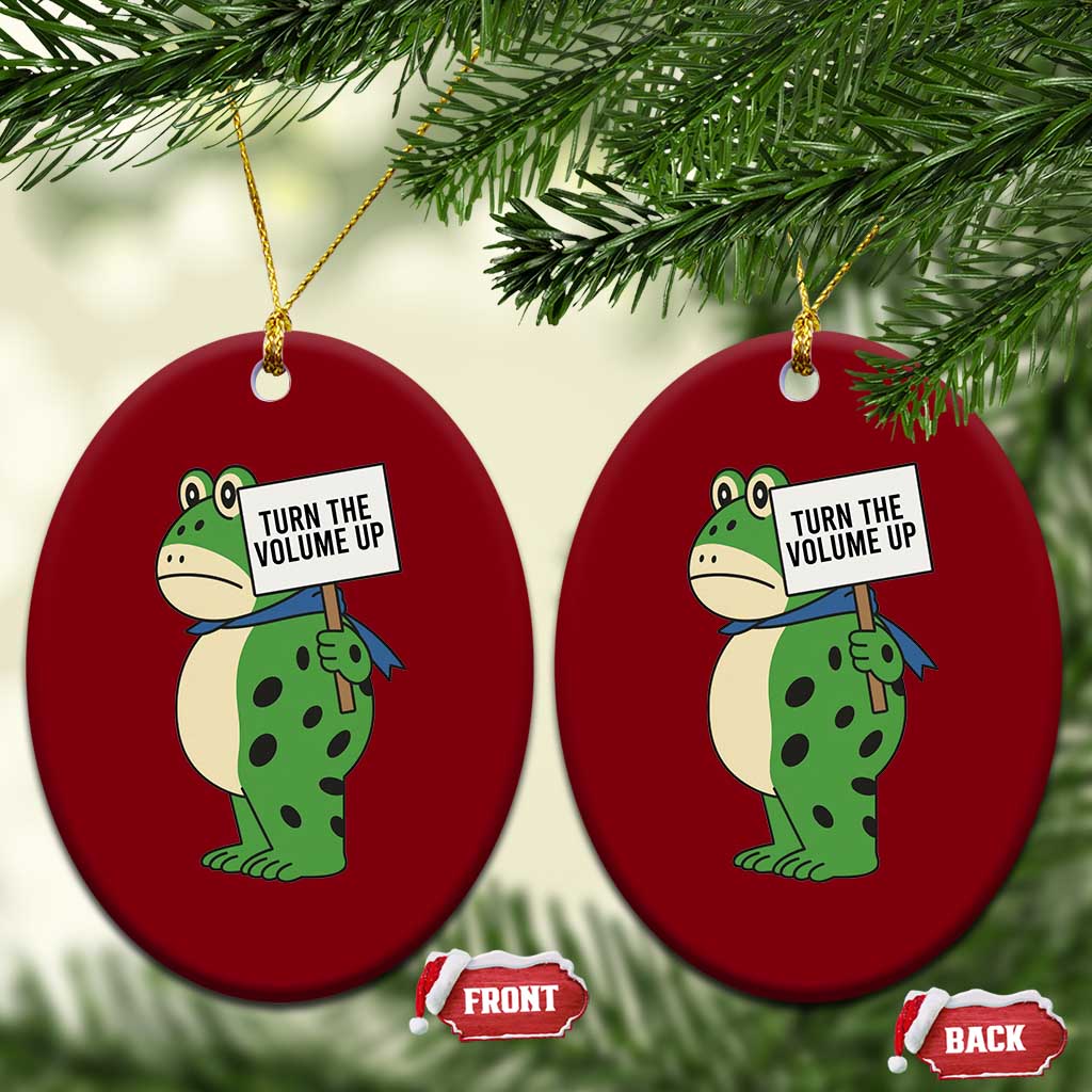 Turn The Volume Up Ceramic Ornament Resist Frog Portland Protest - Wonder Print Shop