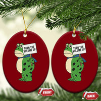 Turn The Volume Up Ceramic Ornament Resist Frog Portland Protest - Wonder Print Shop