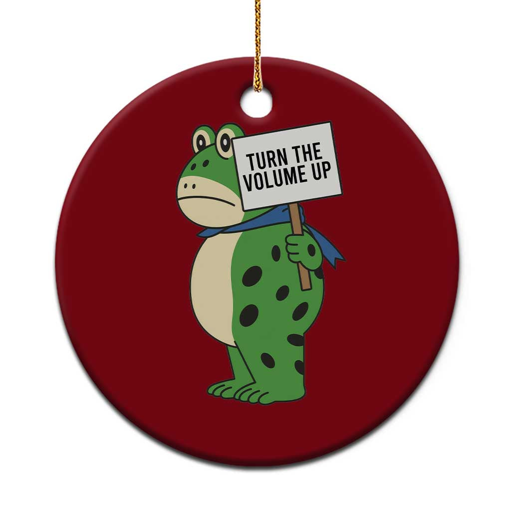 Turn The Volume Up Ceramic Ornament Resist Frog Portland Protest - Wonder Print Shop
