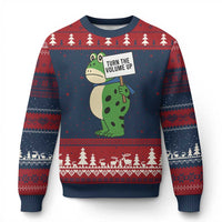 Turn The Volume Up Ugly Christmas Sweater Resist Frog Portland Protest - Wonder Print Shop