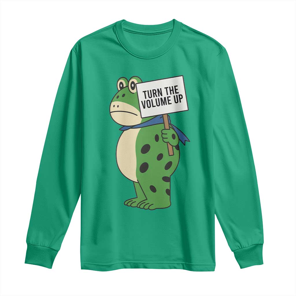 Turn The Volume Up Long Sleeve Shirt Resist Frog Portland Protest - Wonder Print Shop