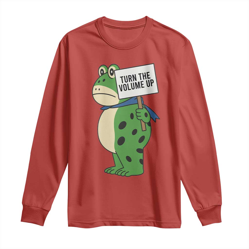 Turn The Volume Up Long Sleeve Shirt Resist Frog Portland Protest - Wonder Print Shop