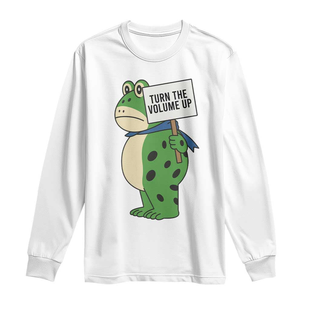 Turn The Volume Up Long Sleeve Shirt Resist Frog Portland Protest - Wonder Print Shop