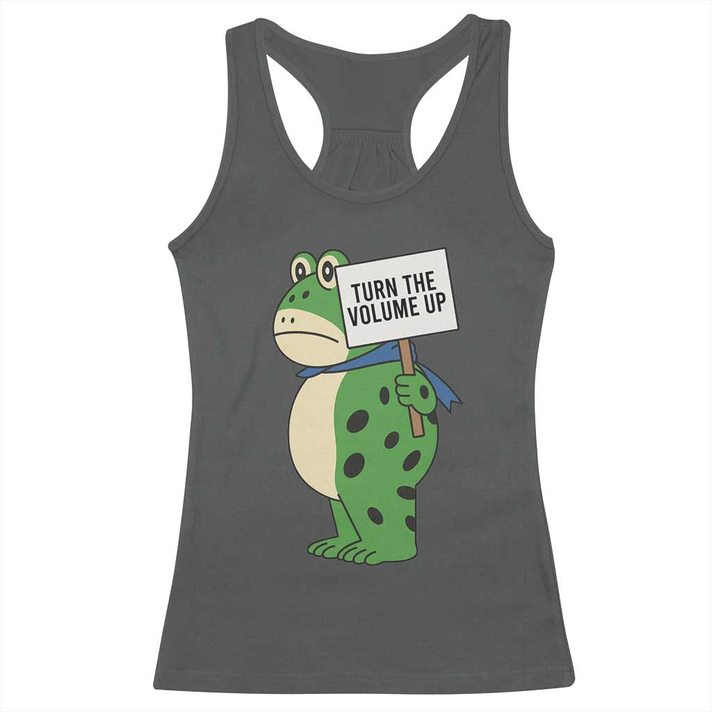 Turn The Volume Up Racerback Tank Top Resist Frog Portland Protest - Wonder Print Shop