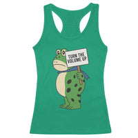 Turn The Volume Up Racerback Tank Top Resist Frog Portland Protest - Wonder Print Shop