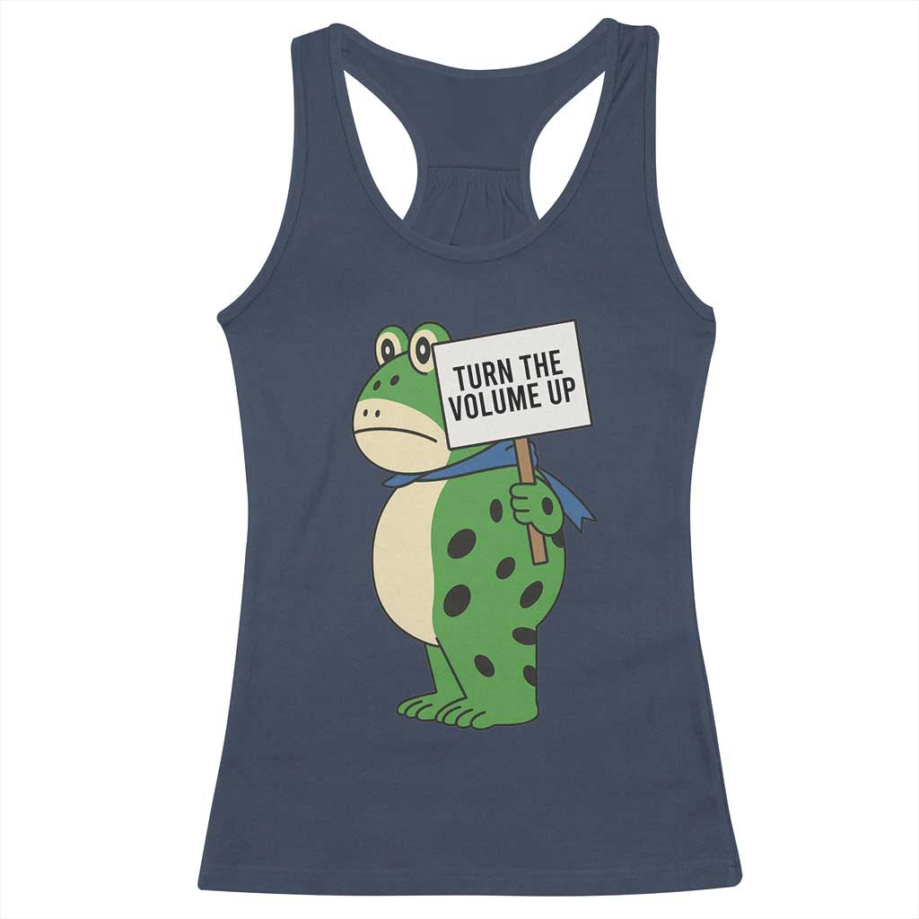 Turn The Volume Up Racerback Tank Top Resist Frog Portland Protest - Wonder Print Shop