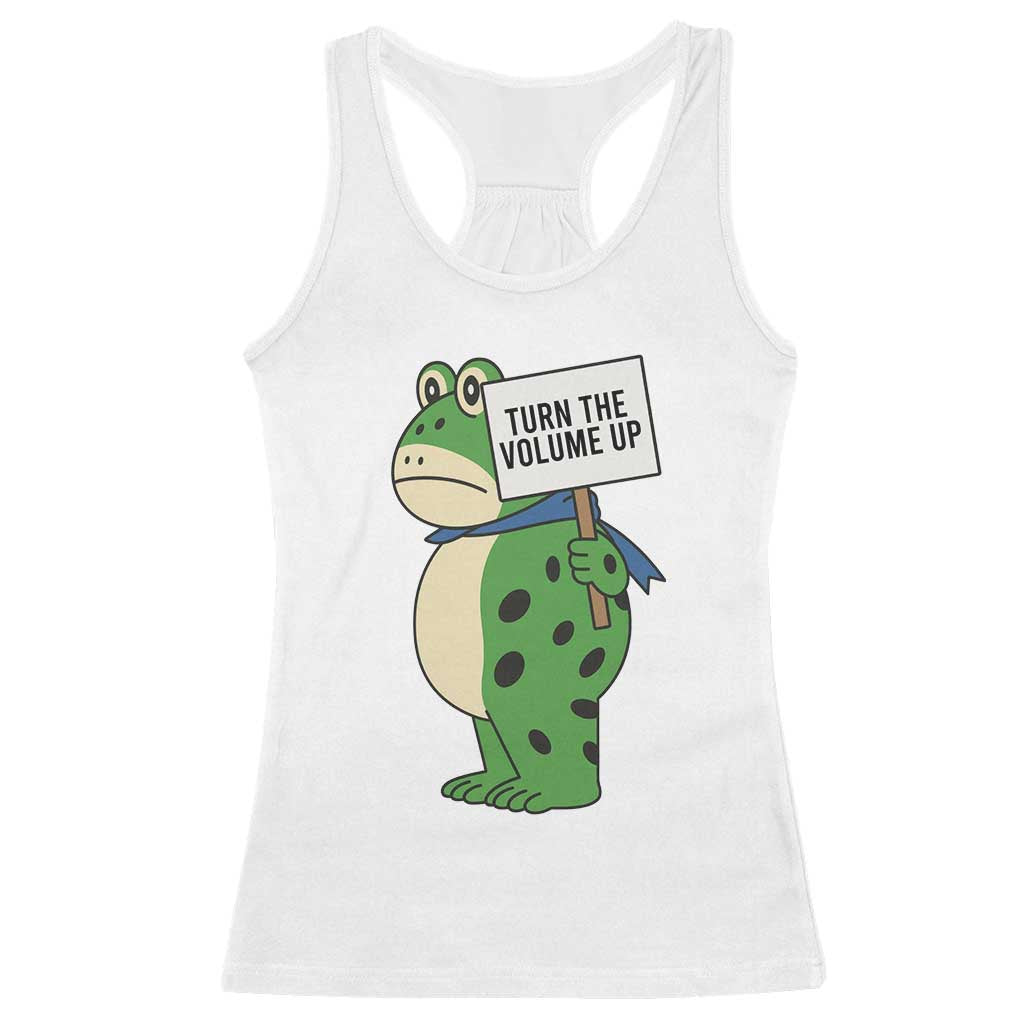 Turn The Volume Up Racerback Tank Top Resist Frog Portland Protest - Wonder Print Shop