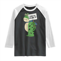 Turn The Volume Up Raglan Shirt Resist Frog Portland Protest - Wonder Print Shop