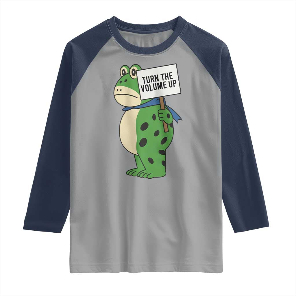 Turn The Volume Up Raglan Shirt Resist Frog Portland Protest - Wonder Print Shop