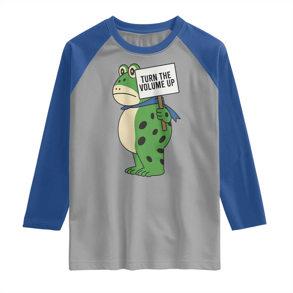 Turn The Volume Up Raglan Shirt Resist Frog Portland Protest - Wonder Print Shop
