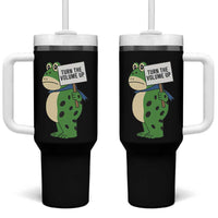 Turn The Volume Up Tumbler With Handle Resist Frog Portland Protest - Wonder Print Shop