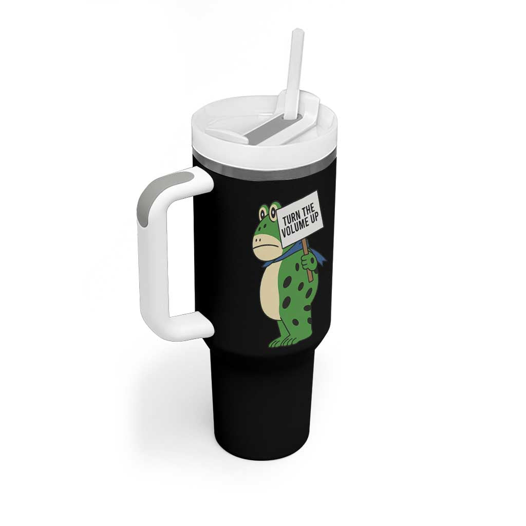 Turn The Volume Up Tumbler With Handle Resist Frog Portland Protest - Wonder Print Shop
