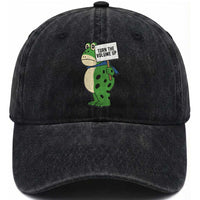 Turn The Volume Up Washed Cotton Baseball Cap Resist Frog Portland Protest