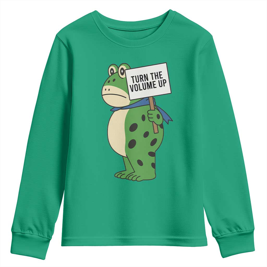Turn The Volume Up Youth Sweatshirt Resist Frog Portland Protest - Wonder Print Shop