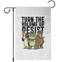 Turn The Volume Up Resist Garden Flag Portland Frog Bear Penguin Protester - Wonder Print Shop