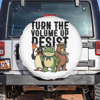 Turn The Volume Up Resist Spare Tire Cover Portland Frog Bear Penguin Protester - Wonder Print Shop