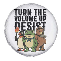Turn The Volume Up Resist Spare Tire Cover Portland Frog Bear Penguin Protester - Wonder Print Shop