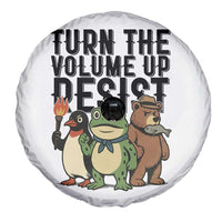Turn The Volume Up Resist Spare Tire Cover Portland Frog Bear Penguin Protester - Wonder Print Shop