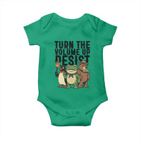 Turn The Volume Up Resist Baby Onesie Portland Frog Bear Penguin Protester - Wonder Print Shop