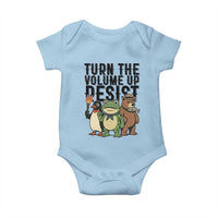 Turn The Volume Up Resist Baby Onesie Portland Frog Bear Penguin Protester - Wonder Print Shop