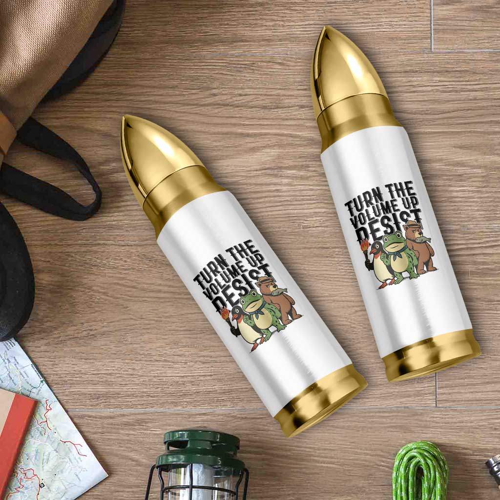 Turn The Volume Up Resist Bullet Tumbler Portland Frog Bear Penguin Protester - Wonder Print Shop