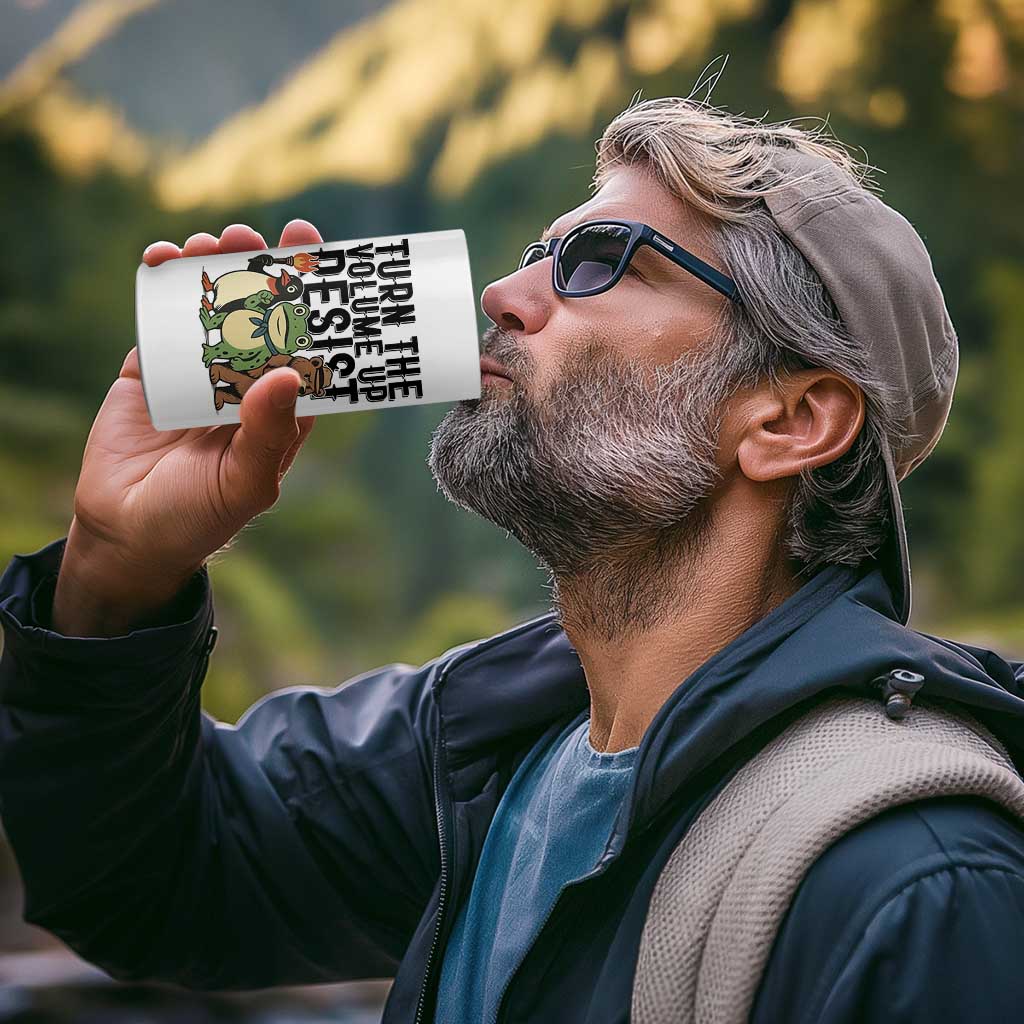 Turn The Volume Up Resist 4 in 1 Can Cooler Tumbler Portland Frog Bear Penguin Protester - Wonder Print Shop