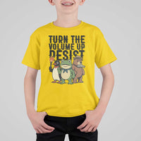 Turn The Volume Up Resist T Shirt For Kid Portland Frog Bear Penguin Protester - Wonder Print Shop