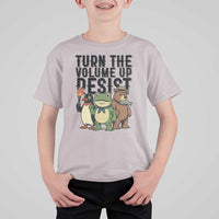 Turn The Volume Up Resist T Shirt For Kid Portland Frog Bear Penguin Protester - Wonder Print Shop