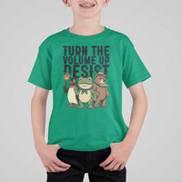 Turn The Volume Up Resist T Shirt For Kid Portland Frog Bear Penguin Protester - Wonder Print Shop