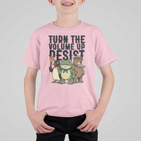Turn The Volume Up Resist T Shirt For Kid Portland Frog Bear Penguin Protester - Wonder Print Shop