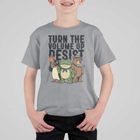 Turn The Volume Up Resist T Shirt For Kid Portland Frog Bear Penguin Protester - Wonder Print Shop