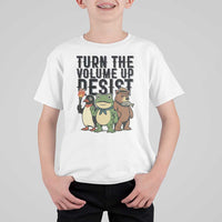 Turn The Volume Up Resist T Shirt For Kid Portland Frog Bear Penguin Protester - Wonder Print Shop