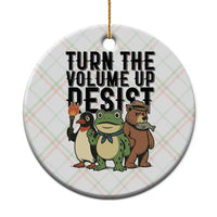 Turn The Volume Up Resist Ceramic Ornament Portland Frog Bear Penguin Protester - Wonder Print Shop
