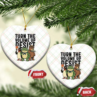 Turn The Volume Up Resist Ceramic Ornament Portland Frog Bear Penguin Protester - Wonder Print Shop