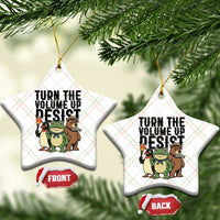 Turn The Volume Up Resist Ceramic Ornament Portland Frog Bear Penguin Protester - Wonder Print Shop