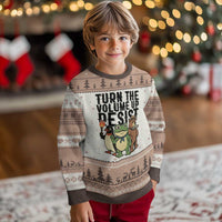 Turn The Volume Up Resist Ugly Christmas Sweater Portland Frog Bear Penguin Protester - Wonder Print Shop