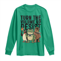 Turn The Volume Up Resist Long Sleeve Shirt Portland Frog Bear Penguin Protester - Wonder Print Shop