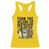 Turn The Volume Up Resist Racerback Tank Top Portland Frog Bear Penguin Protester - Wonder Print Shop