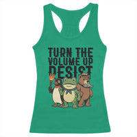Turn The Volume Up Resist Racerback Tank Top Portland Frog Bear Penguin Protester - Wonder Print Shop