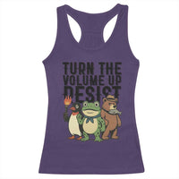 Turn The Volume Up Resist Racerback Tank Top Portland Frog Bear Penguin Protester - Wonder Print Shop