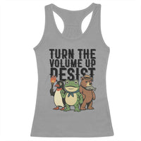 Turn The Volume Up Resist Racerback Tank Top Portland Frog Bear Penguin Protester - Wonder Print Shop