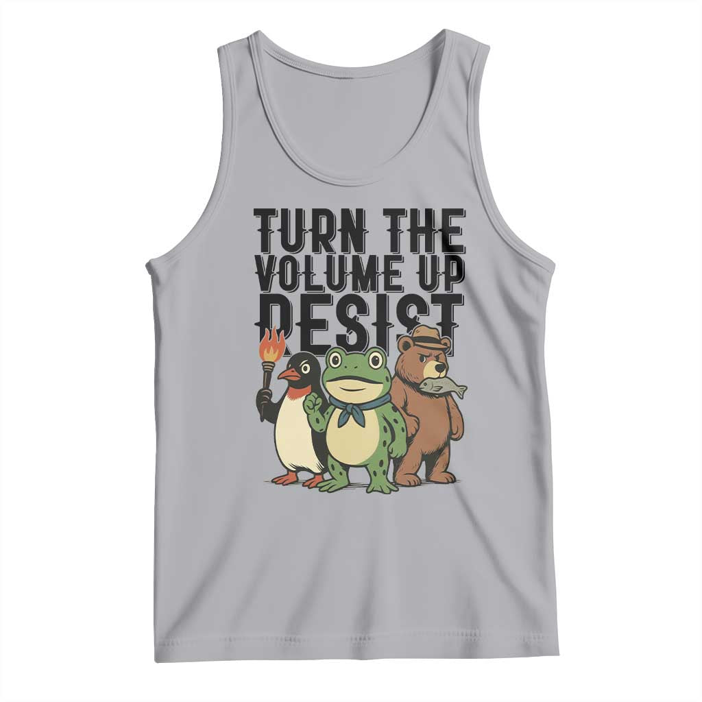 Turn The Volume Up Resist Tank Top Portland Frog Bear Penguin Protester - Wonder Print Shop