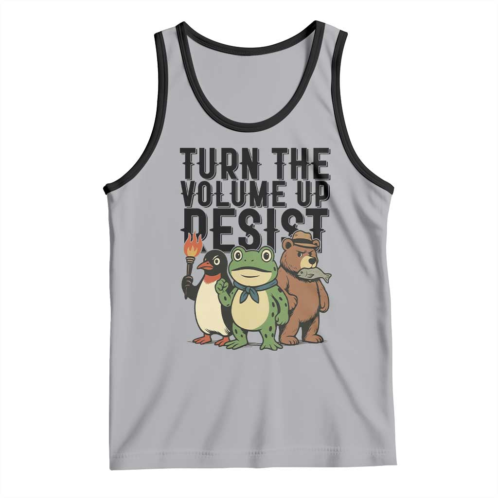 Turn The Volume Up Resist Tank Top Portland Frog Bear Penguin Protester - Wonder Print Shop