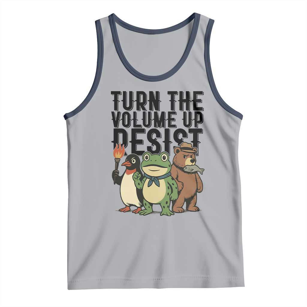 Turn The Volume Up Resist Tank Top Portland Frog Bear Penguin Protester - Wonder Print Shop